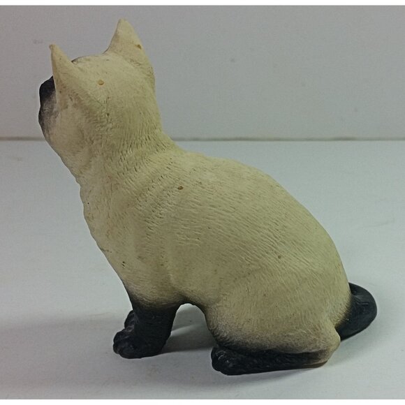 Vintage Siamese Cat Figurine 3in Tall Kitten Figurine Seal Point Home Decor - Picture 4 of 6